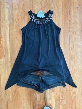 NWT Flowy Y2K Halter/Tank Top with Beading